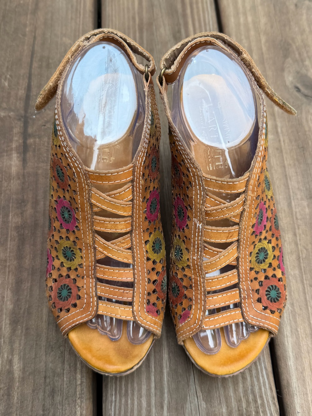 L’Artiste by Spring Step Bewitched Wedge Block Heel Slingback Sandals 8.5 (39)